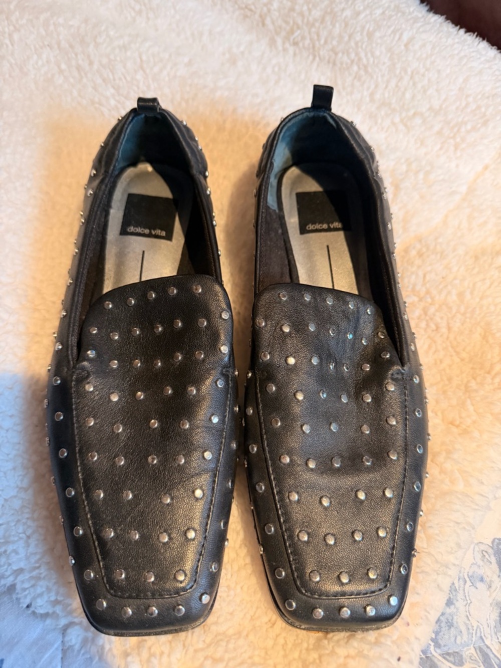 Dolce Vita Black Studded Slip-On Loafers 7.5 EXCELLENT CONDITION